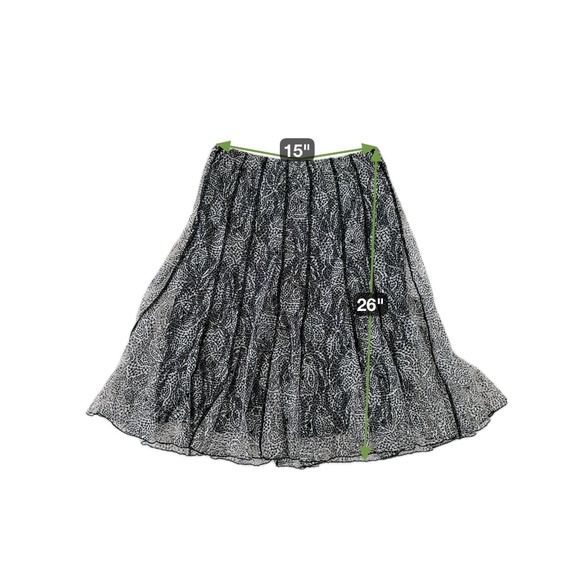 Black White Lace Midi Skirt | Whimsy Goth Lolita Dark Coquette Romantic | Size L - Picture 5 of 5